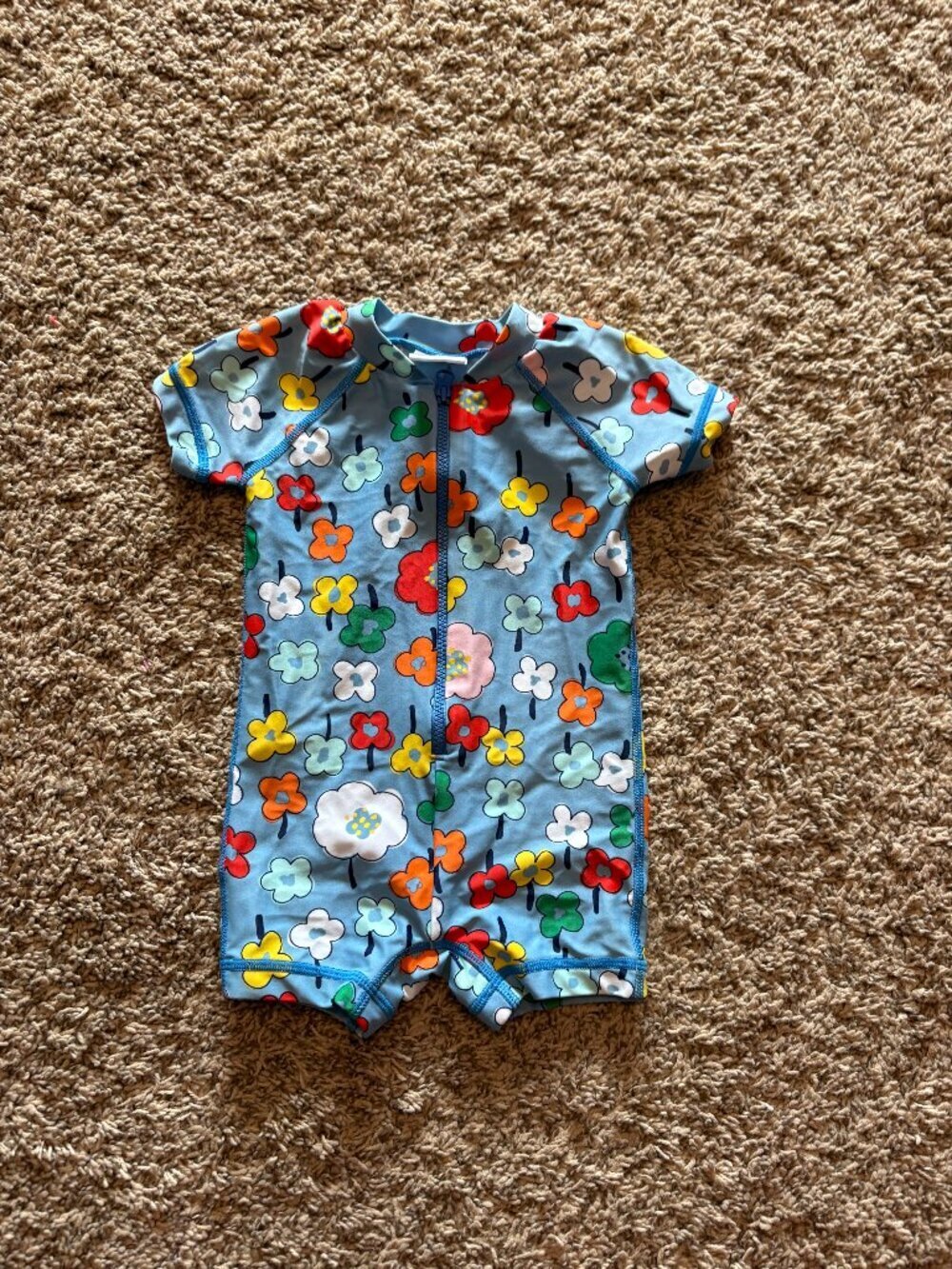 Hanna Andersson flower zip up rash guard swimsuit